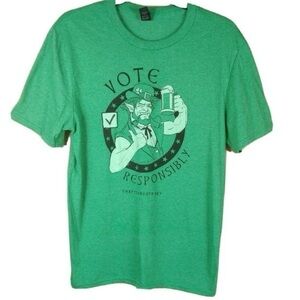 Vote Responsibly Unisex Green Short Sleeve Tee Shirt - Medium